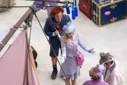 Ariana Grande AND ‘new love’ Ethan Slater seen filming emotional Wicked scene in resurfaced photos – two months before romance reveal and her split from Dalton Gomez